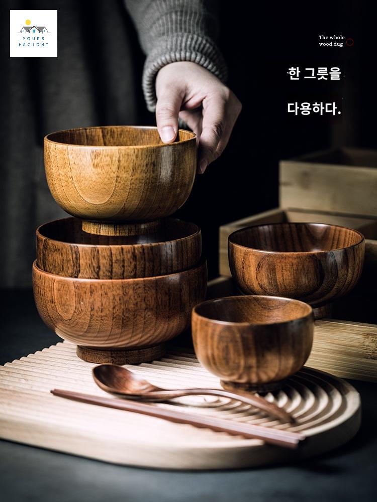 돈부리 가정식 밥 국 일본식기 나무 그릇 덮밥 텐동 - 상품 이미지