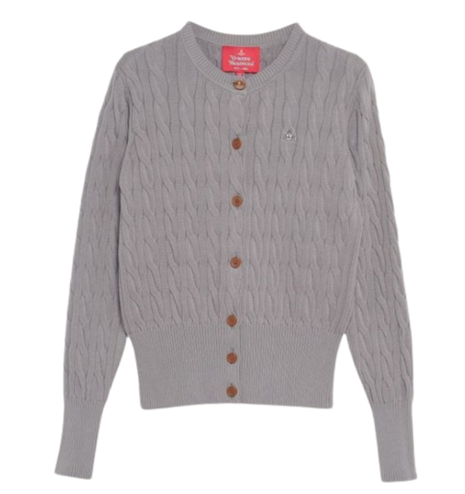 비비안웨스트우드 가디건 Organic cotton cable crew neck 505871884 - 메인 이미지