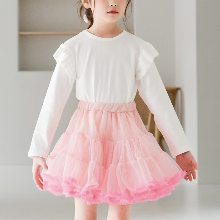 리사 프릴 티셔츠 아동 여아 유아 키즈 어린이 긴팔 기본티 봄 가을 초등학생 - 상품 이미지