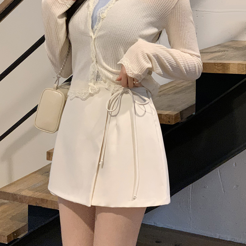 (청순룩) 키엘 리본 스트랩 뒷밴딩 랩 치마바지 ps4771 - 상세 이미지 2