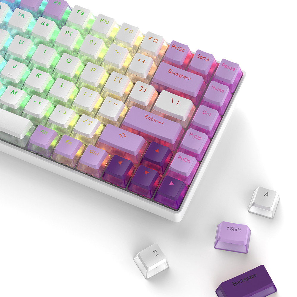 푸딩 투명 키캡 퍼플 LED RGB 반투명 OEM PBT 커스컴 키보드키캡 - 상세 이미지 2