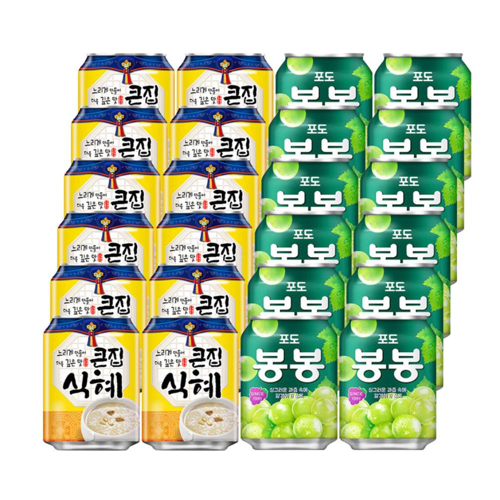 해태 큰집식혜 238ml 봉봉포도 238ml 24개 : 봉실마켓