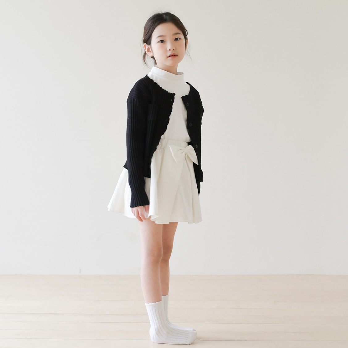 메릴 하이넥 카라 리본 티셔츠 아동 여아 유아 키즈 어린이 긴팔 기본티 봄 가을 초등학생 이미지 8