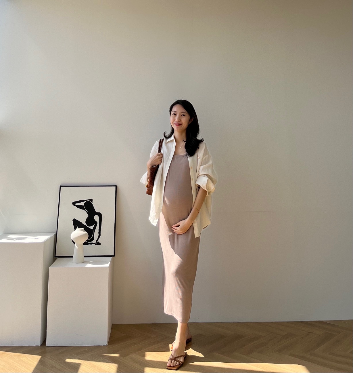 골디팬던트 린넨 내츄럴 셔츠 임부복 임산부 만삭까지 상세 이미지 19