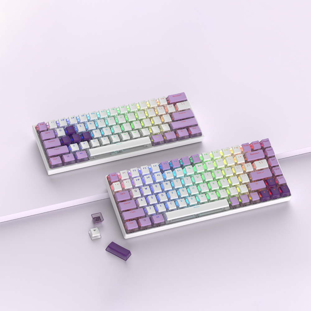 푸딩 투명 키캡 퍼플 LED RGB 반투명 OEM PBT 커스컴 키보드키캡 - 상세 이미지 5
