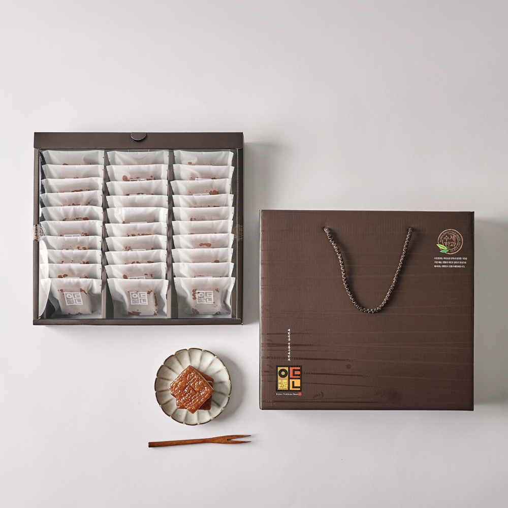 [11/6순차발송,30개입] 우리밀 조청 꿀약과 고급형 선물상자 추석선물세트 약과선물세트 1kg, 30개 - 상품 이미지