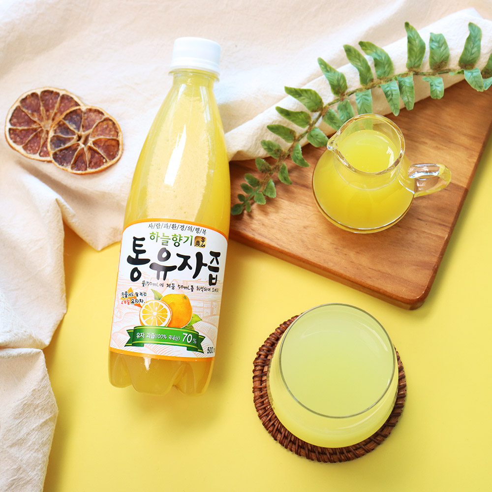 (우리농촌) 하늘향기 무농약 통유자즙 500ml 유자원액 유자에이드