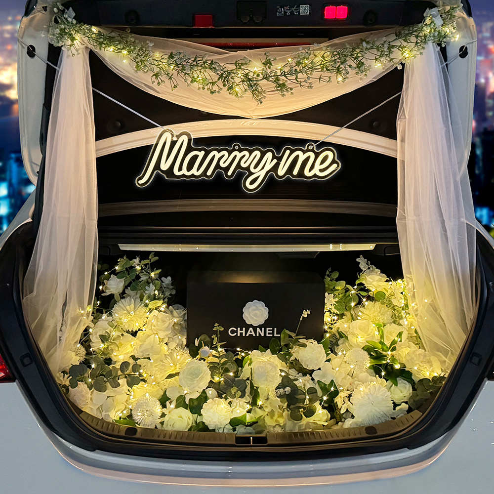 트렁크 프로포즈 용품 세트 자동차플라워 SET02 한글가랜드