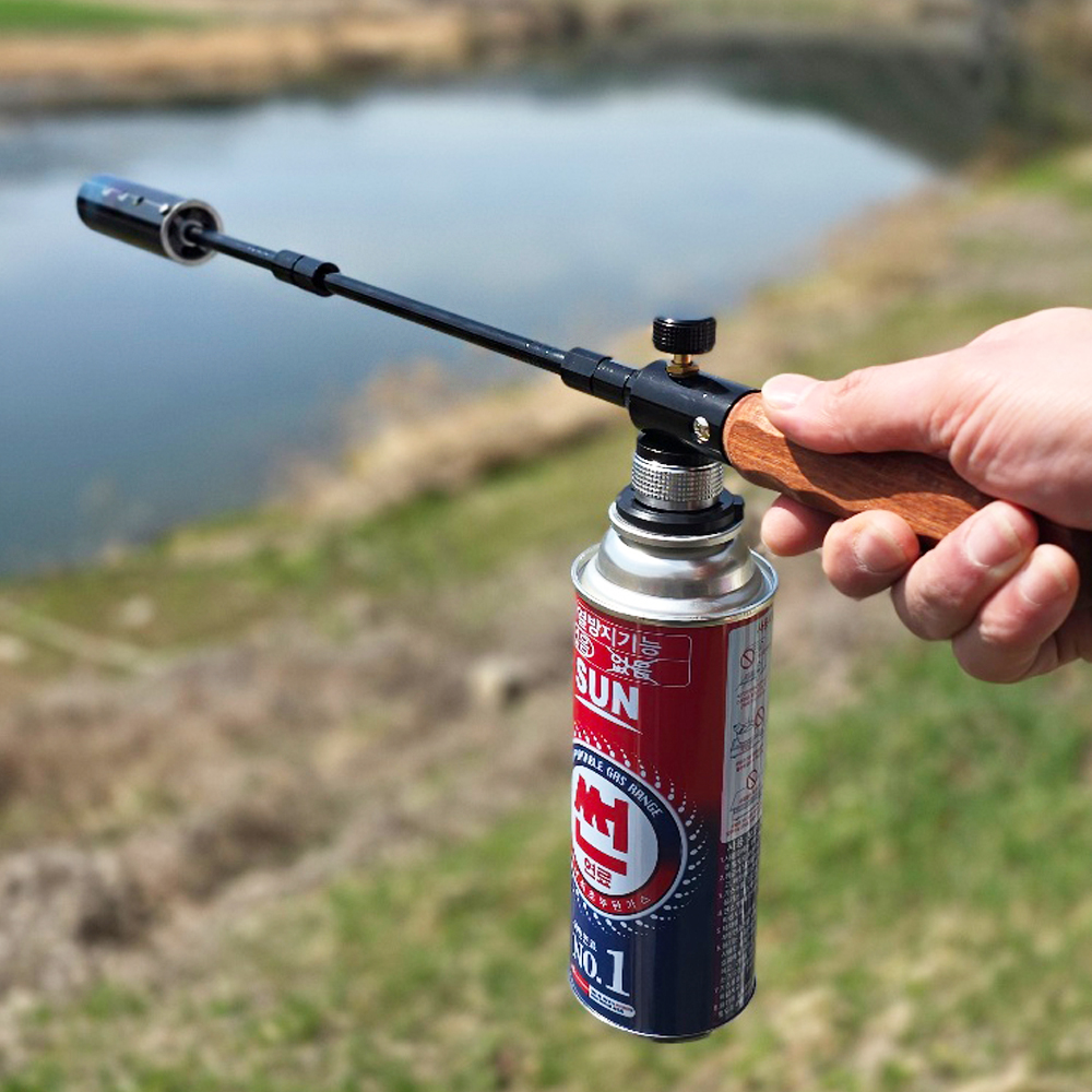 모아이캠핑 3단 분리 롱토치 이소 부탄가스 겸용 고화력 토치 풀세트