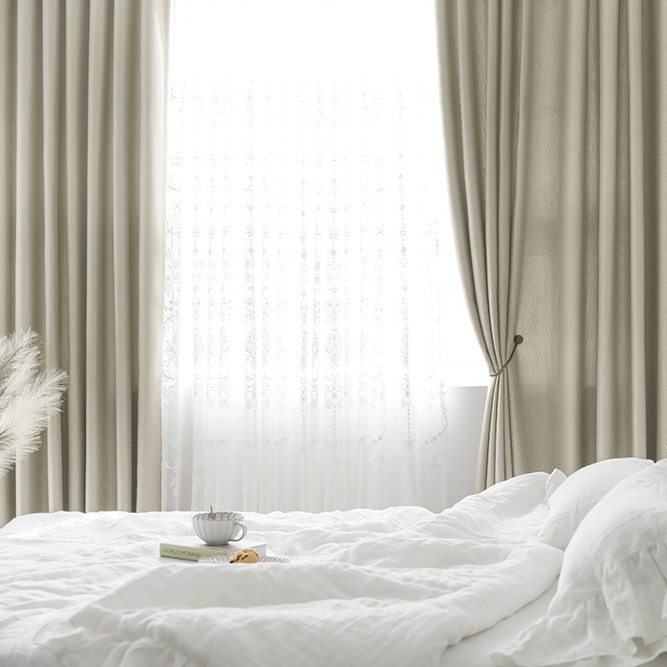 그리드 드레이핑 안방 거실 창문 이중 벨벳 사계절 레일 암막 커튼 맞춤 제작 기본핀형 1마