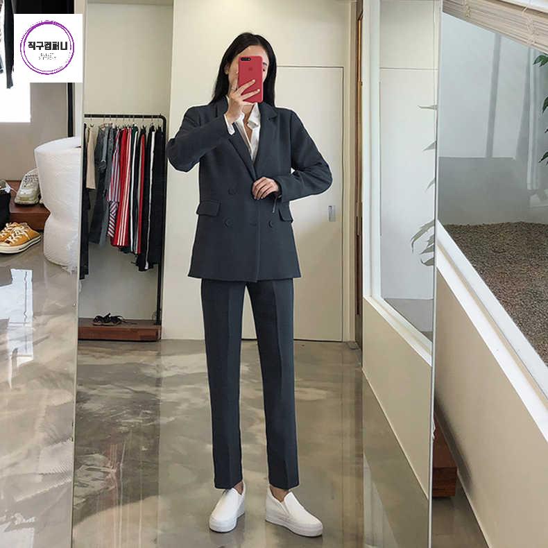 여자 오피스룩 면접 여성 정장 여름 봄 투피스 고급 - 상세 이미지 4
