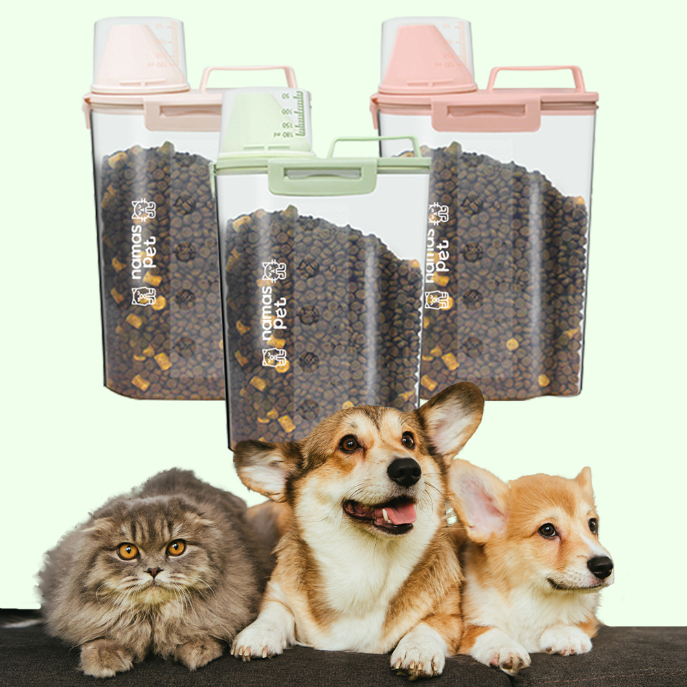 나마스펫 사료통 강아지 고양이 진공 사료 보관통 밀폐용기 2.5L - 상세 이미지 3