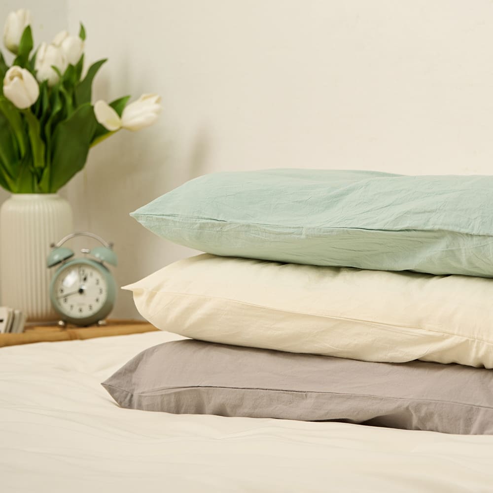 에코 순면 캠핑 우유베개 커버(3color)