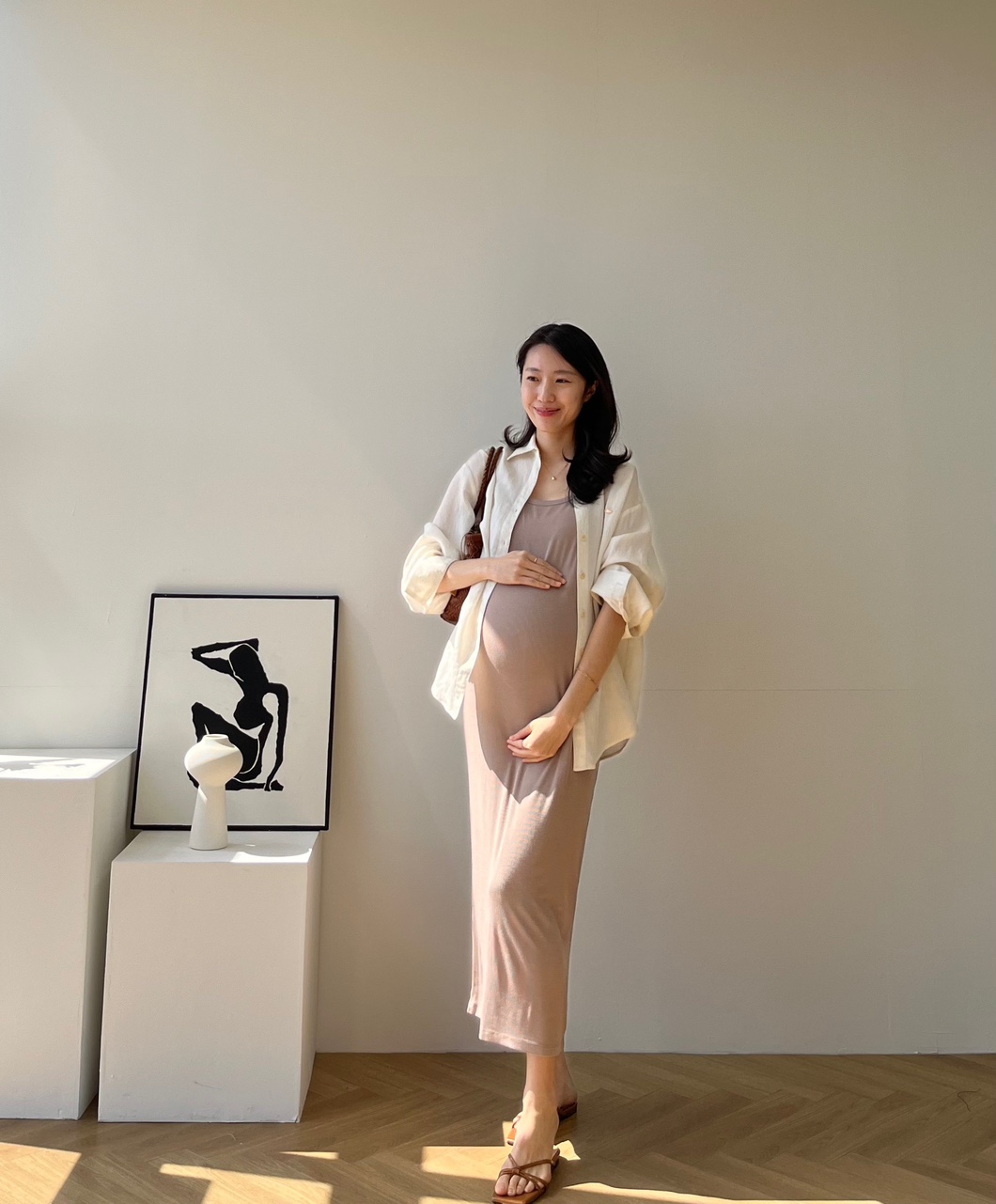 골디팬던트 린넨 내츄럴 셔츠 임부복 임산부 만삭까지 상세 이미지 20