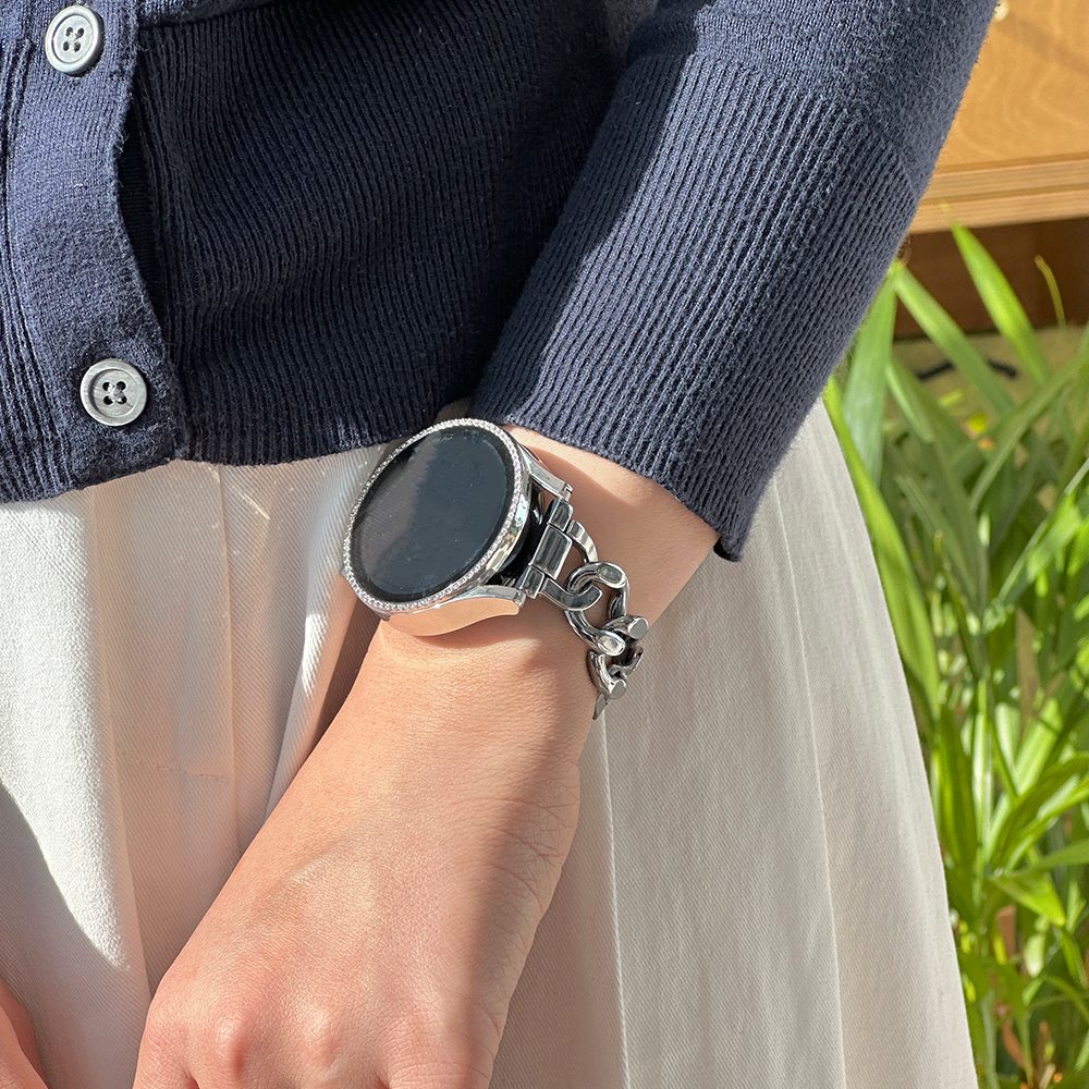 TXLX 갤럭시워치 체인 메탈 스트랩 7 6 5 4 호환 시계줄 40 44 mm