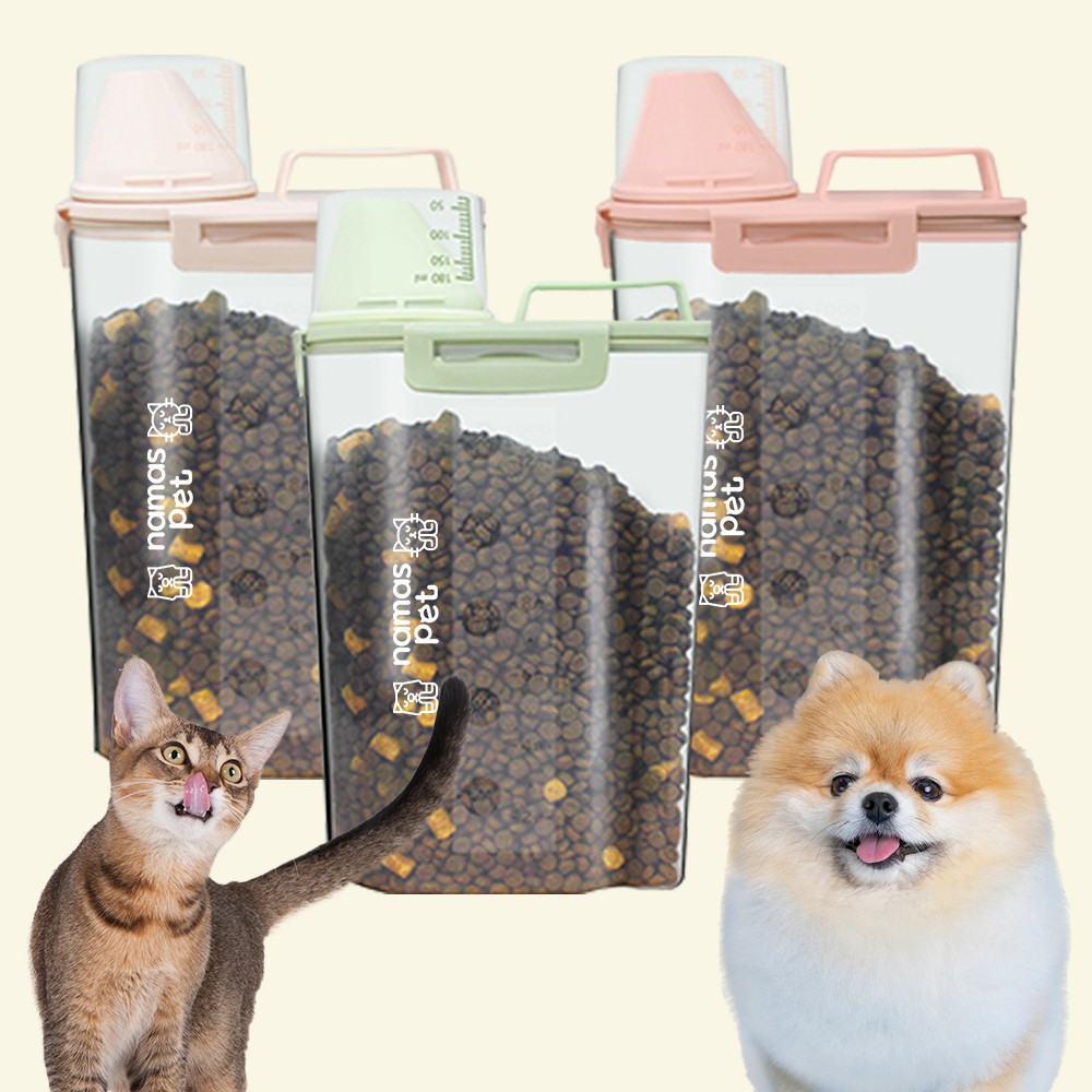 나마스펫 사료통 강아지 고양이 진공 사료 보관통 밀폐용기 2.5L - 상품 이미지