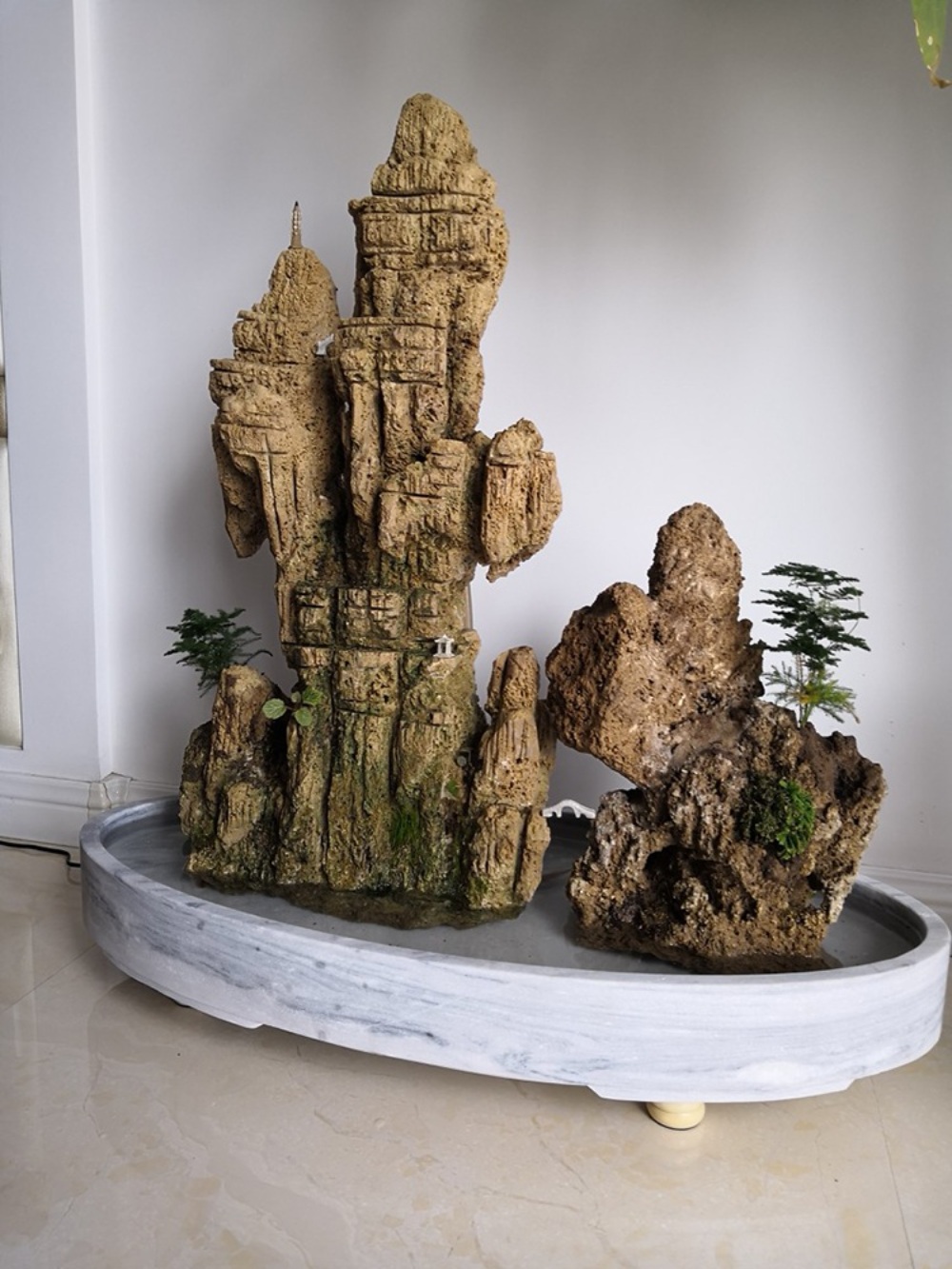 수반 도자기 수경재배 수련 자연석 물받이 - 상세 이미지 5