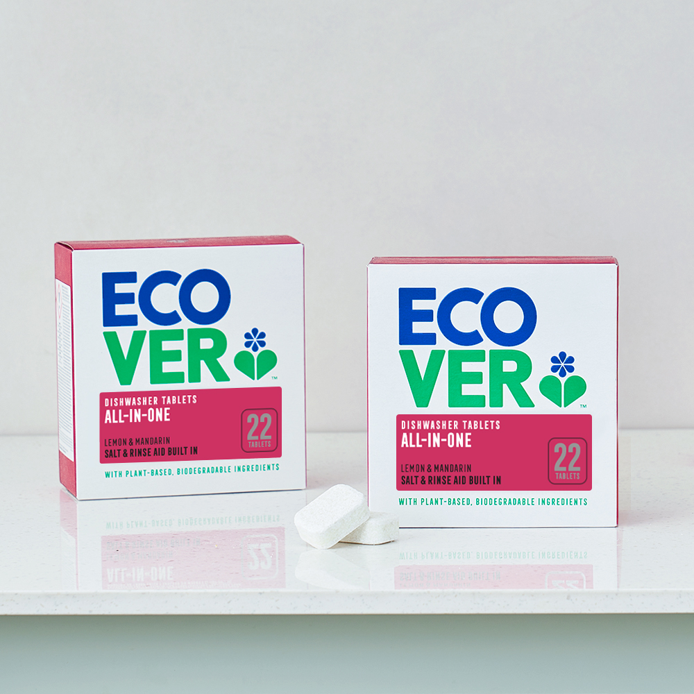 에코버 올인원 식기세척기세제 레몬 만다린 22개입, 2개