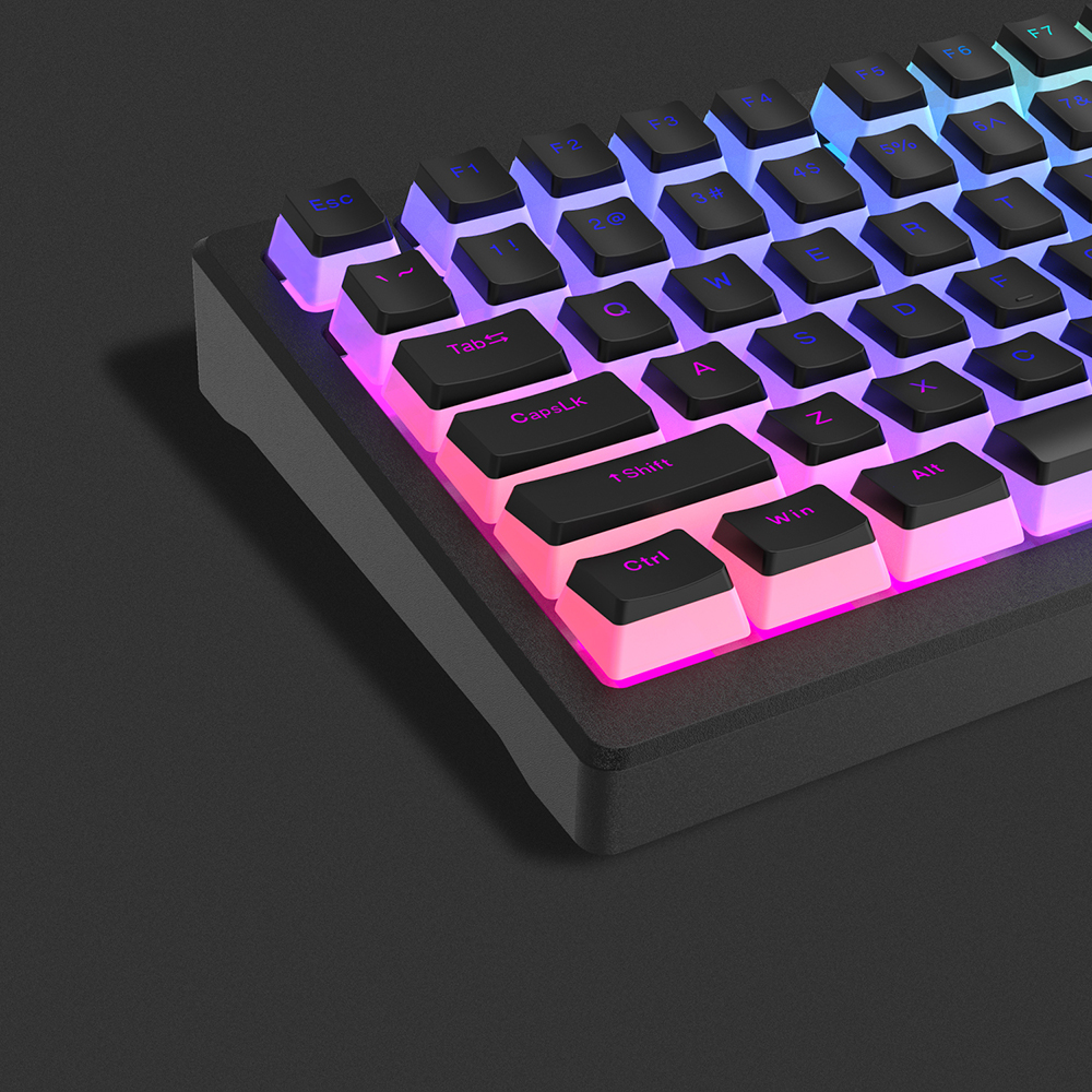 푸딩 투명 키캡 블랙 LED RGB 반투명 OEM PBT 커스컴 키보드키캡 - 상세 이미지 4