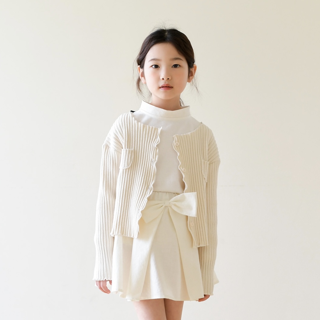 메릴 하이넥 카라 리본 티셔츠 아동 여아 유아 키즈 어린이 긴팔 기본티 봄 가을 초등학생 - 상세 이미지 2