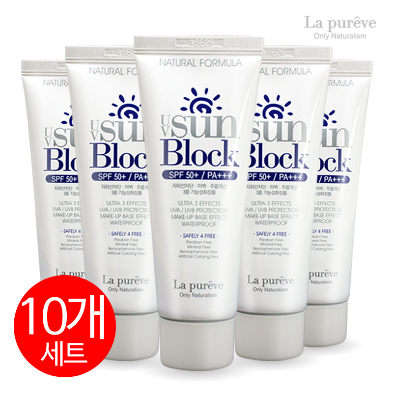 [10개세트] 라퓨레브 피부 보호 저자극 자외선차단 선크림 spf50+ pa+++ 순한 무기자차 유기자차 혼합자차 선블록 - 상품 이미지