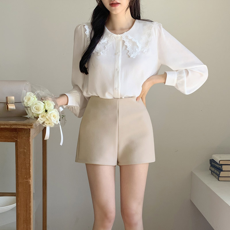 (링클프리O말랑쫀득만능코디템♥) 다이스 하이웨스트 쫀쫀 세미 A라인 하프 팬츠 ps4809 - 상세 이미지 5