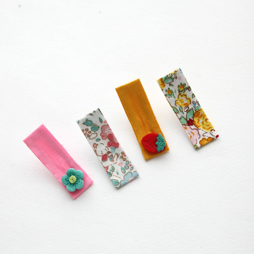 유아동 헤어핀만들기 재료 리본공예 DIY키트 래빗 플라워 리본 똑딱핀 세트 - 상세 이미지 5