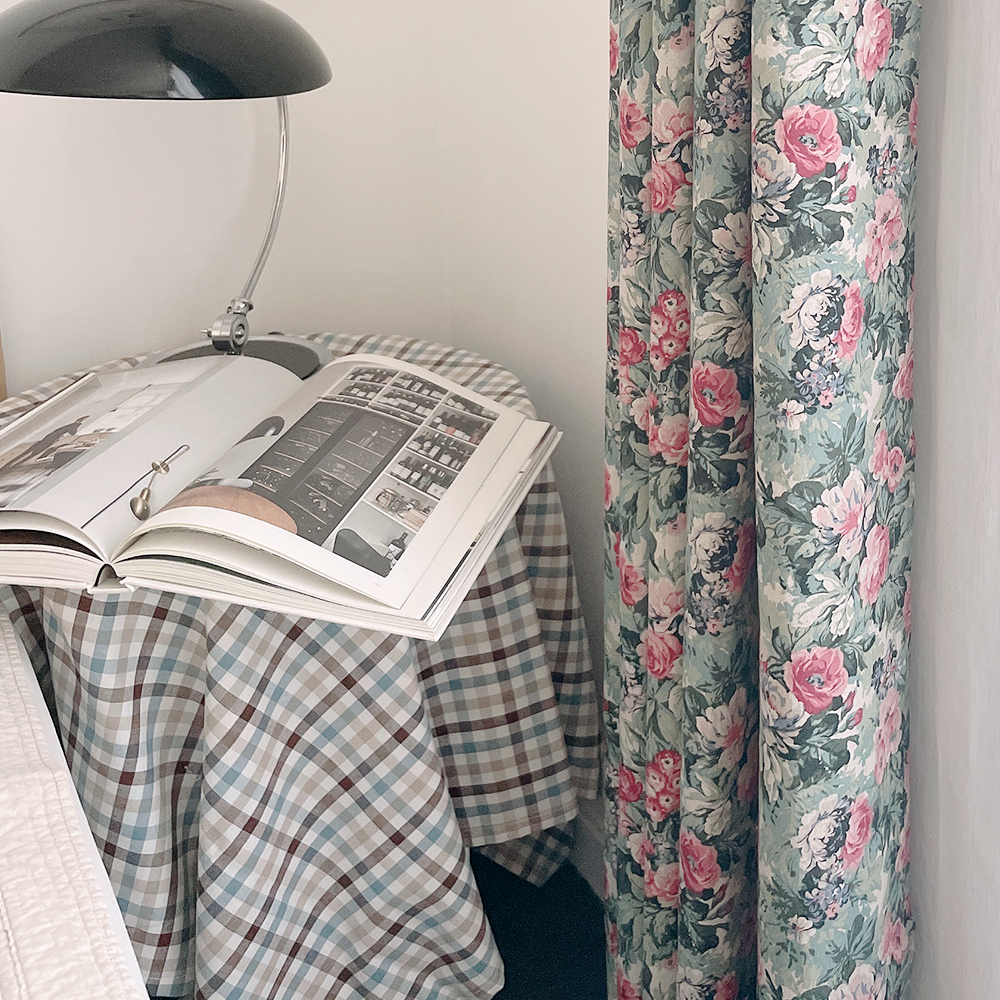 체크 순면 식탁보 테이블보 원형식탁보 2인 4인