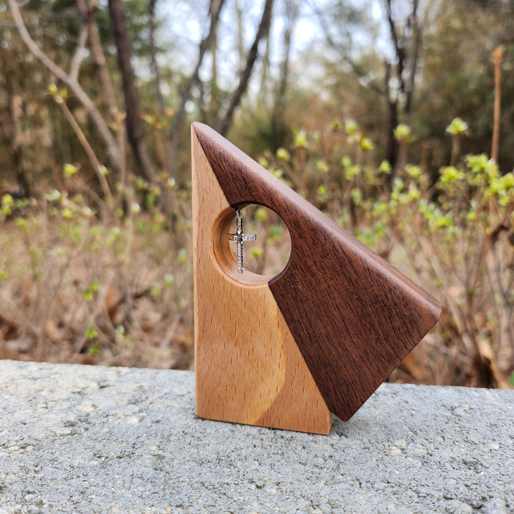 탁상용십자가 나무십자가 원목 수제 고급 성당 탁고상 교회선물 기도용품/ 심상무 마음기울기 상품 이미지