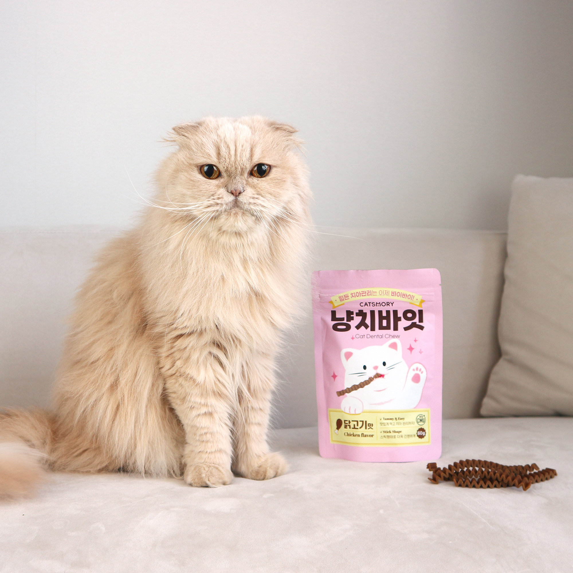 캣츠모리 냥치바잇 고양이껌 양치껌 덴탈껌 치석제거 간식 닭고기, 60g, 1개 이미지 4