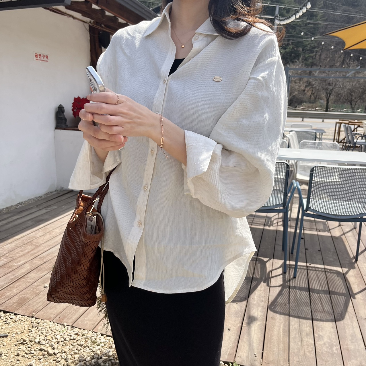 골디팬던트 린넨 내츄럴 셔츠 임부복 임산부 만삭까지 상세 이미지 10