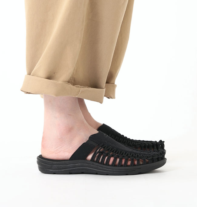 킨 KEEN 유니크 2 슬라이드 슬리퍼 뮬 여성 샌들 블랙 베이지 브라운 - 상세 이미지 4