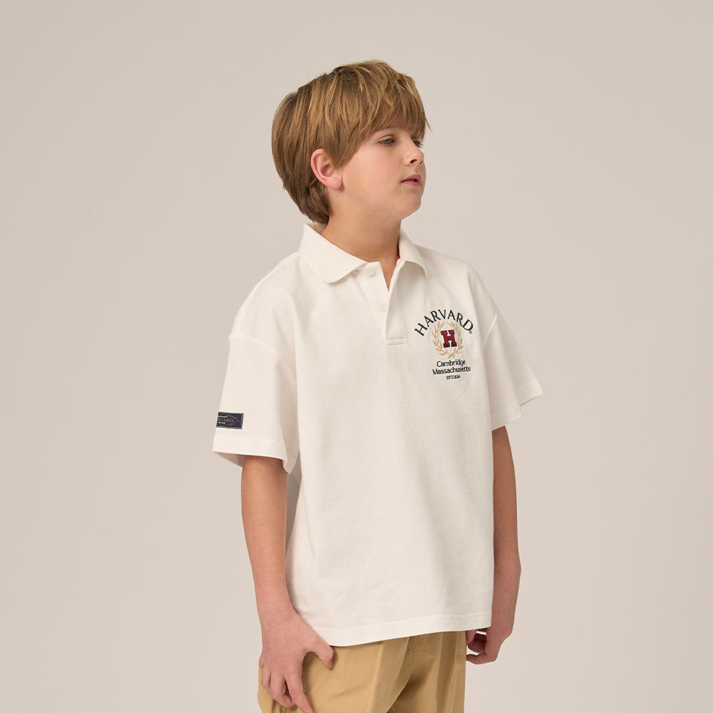 하버드키즈 헤리티지 빅로고 피케 반팔 티셔츠 HJCTPSD24045 - 상세 이미지 2
