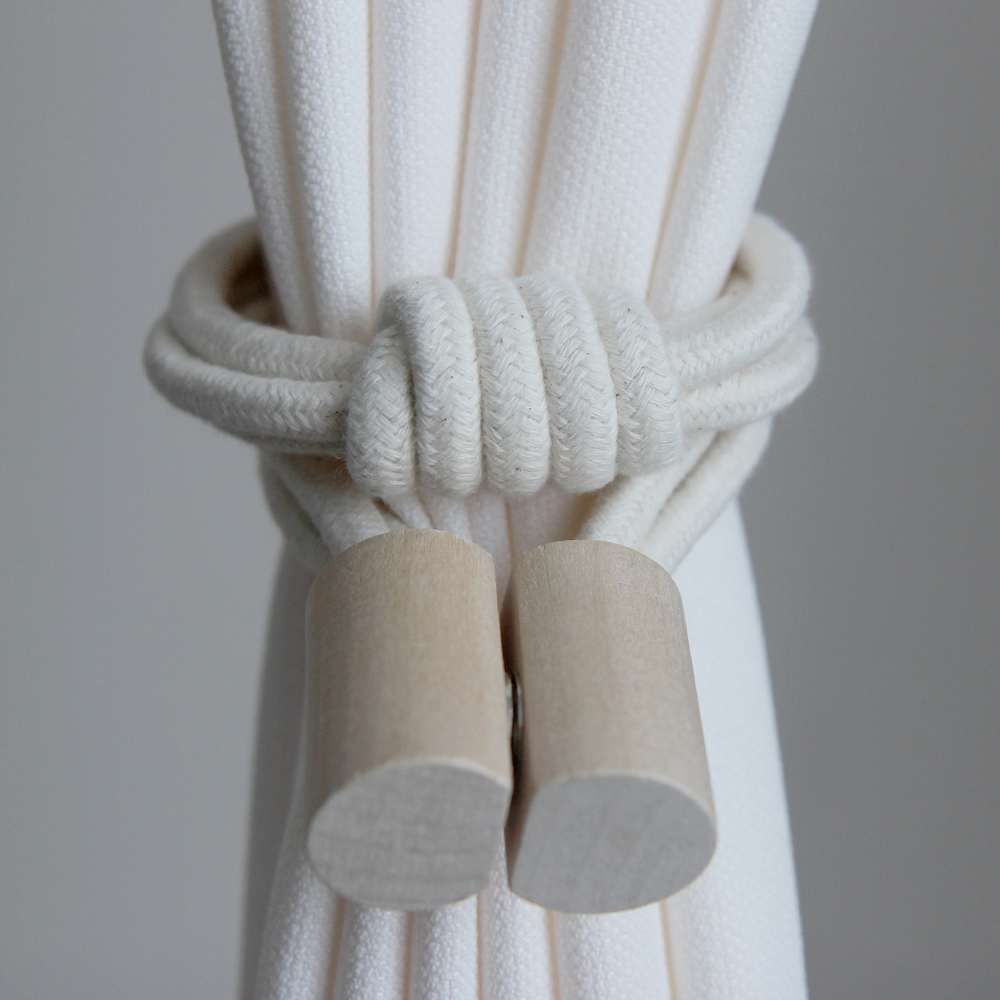 프리바토우 우디 커튼 커텐 마그네틱 자석 타이백 후사 고리 끈 집게 걸이 장식 4컬러