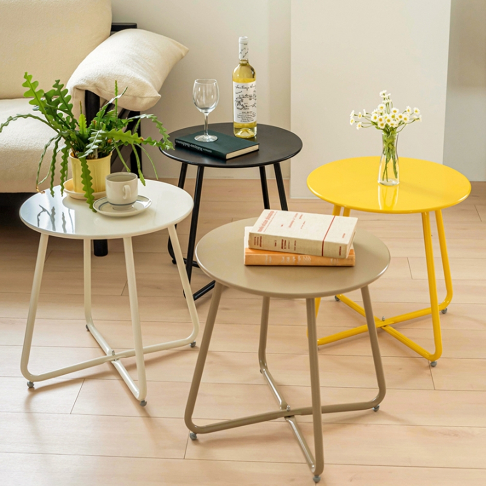 철제 미니 원형테이블 침대 거실 사이드 티테이블 보조식탁