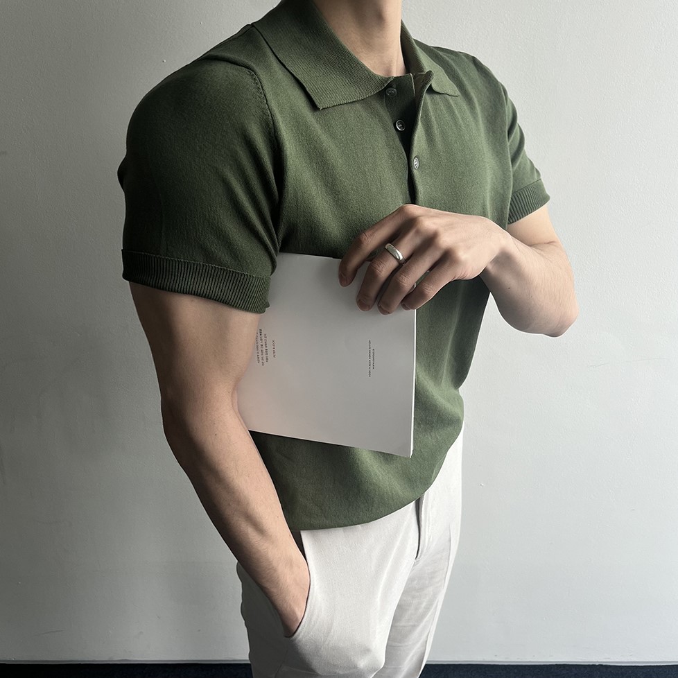 남자 머슬핏반팔 머슬핏카라티 - 상세 이미지 5