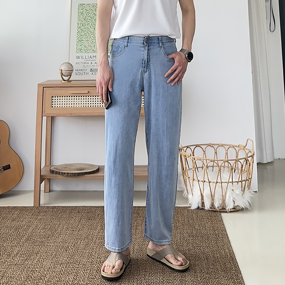 1+1 남자냉장고바지 9부 10부 밴딩 남자여름청바지