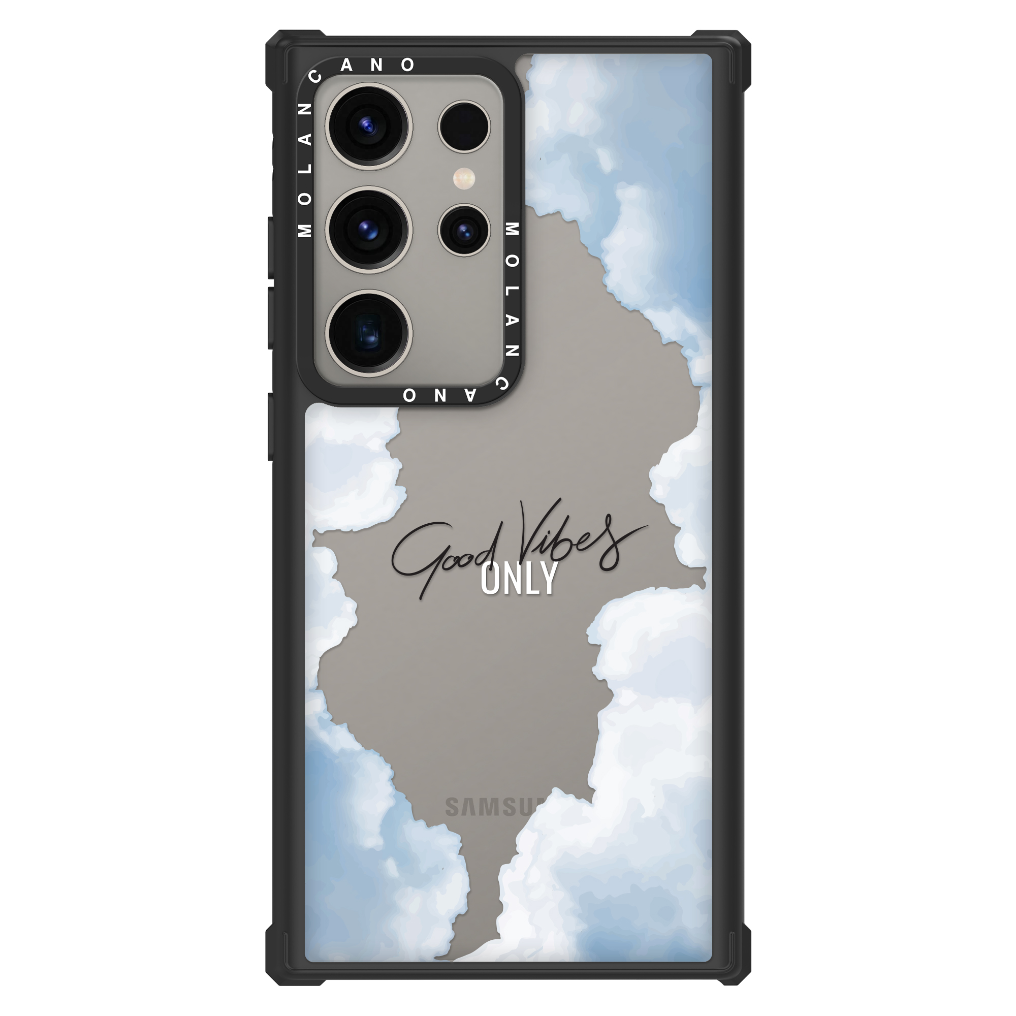 모란카노 갤럭시 S23 울트라 임팩트 디자인 투명 범퍼 휴대폰 케이스 굿바이브 - 상품 이미지