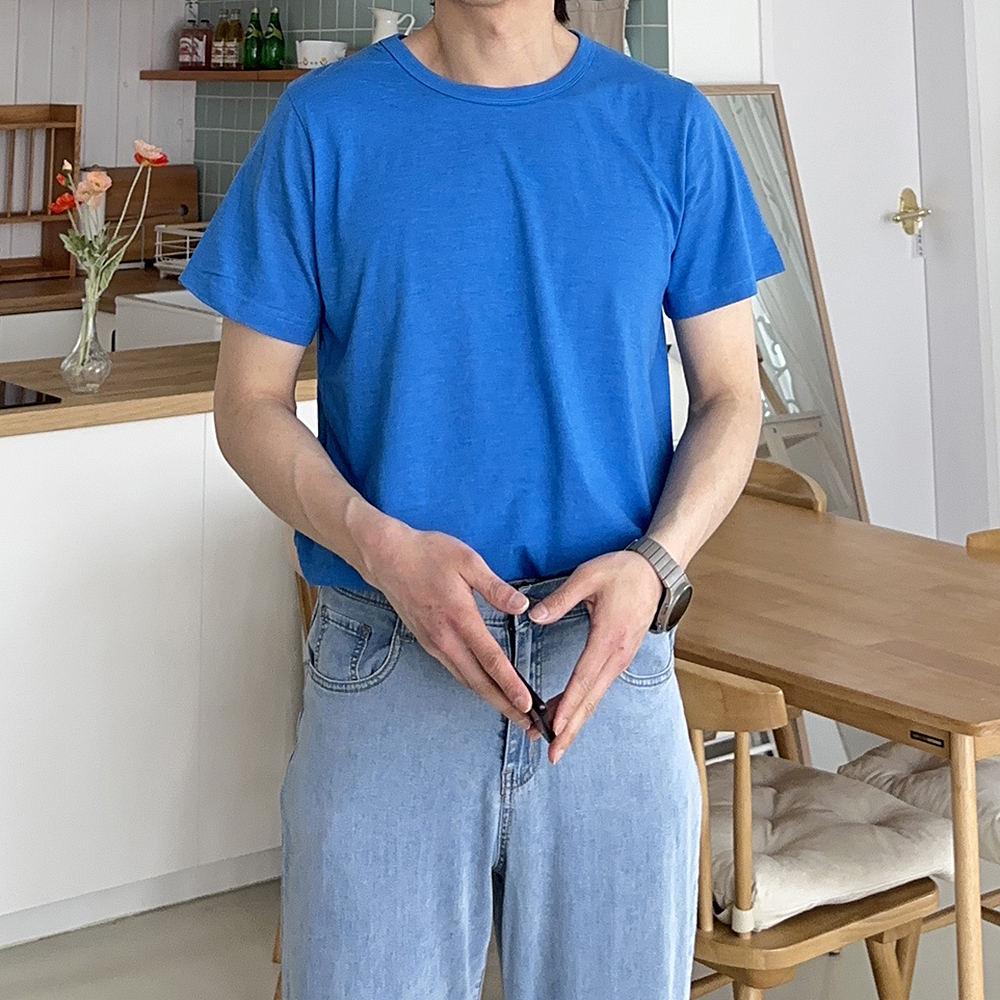 남자반팔티 빅사이즈 흰색 커플 반팔 티셔츠 - 상세 이미지 3