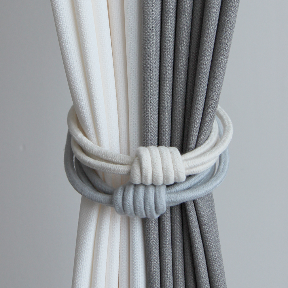 프리바토우 우디 커튼 커텐 마그네틱 자석 타이백 후사 고리 끈 집게 걸이 장식 4컬러