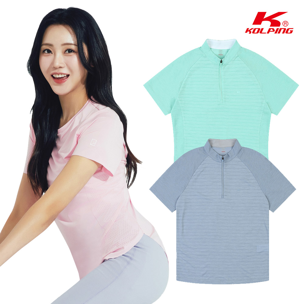 (홍지윤 티셔츠) 콜핑 여성 하이쿨 기능성 등산 반팔 반집업 티셔츠 2종 : 콜핑 브랜드샵