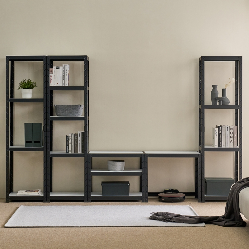 다요시스 철제선반 조립식앵글 베란다 펜트리 무볼트앵글 렉 진열대40030015004단