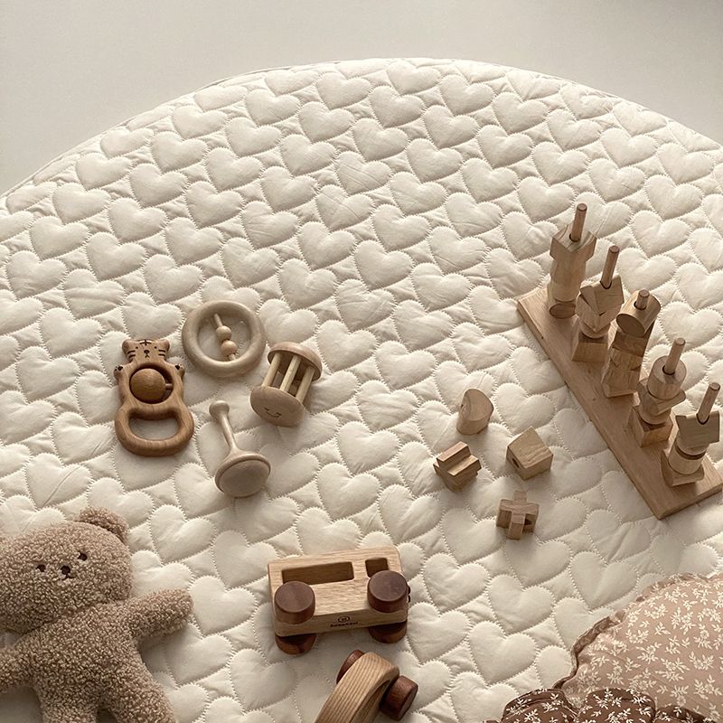 고밀도면 100수 프릴 무형광 신생아 아기 유아 원형 러그 목화솜 놀이매트 분리형