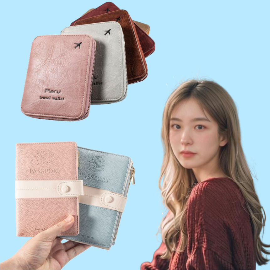 RFID 차단 여권지갑 안전 안티스키밍 여권 케이스 지갑 신여권 해외여행필수품 소매치기 - 상품 이미지