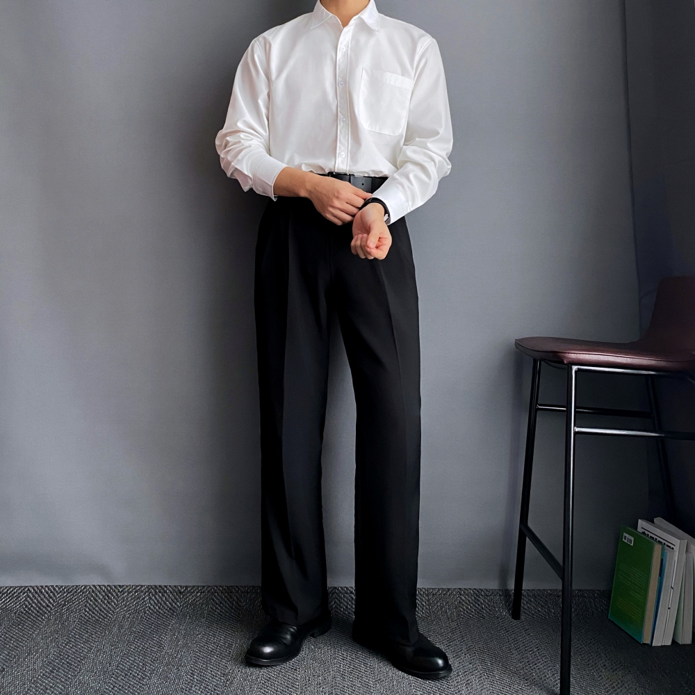 남자와이드슬랙스 기지바지 구김없는바지 통넓은바지 - 상세 이미지 2