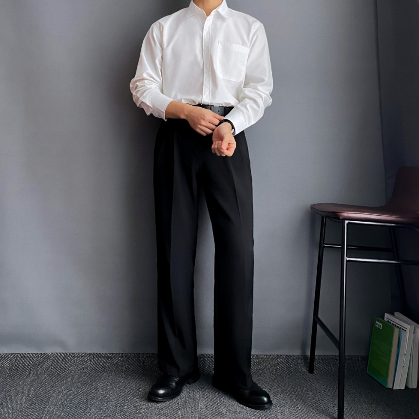 남자와이드슬랙스 기지바지 구김없는바지 통넓은바지