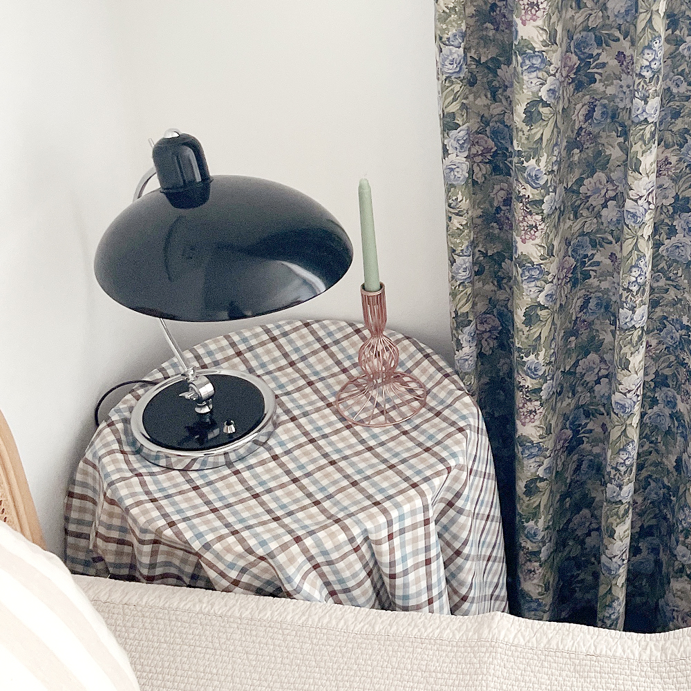 체크 순면 식탁보 테이블보 원형식탁보 2인 4인