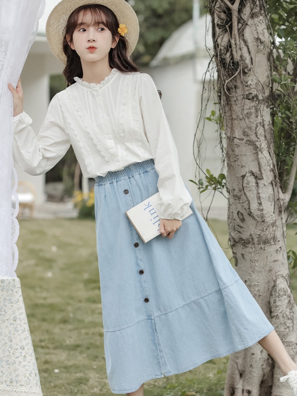 끝내주는해결사 5회 이지아 블라우스 레이스 쉬폰 벌룬 옷 패션 의상 내남편과결혼해줘 송하윤 - 상세 이미지 4