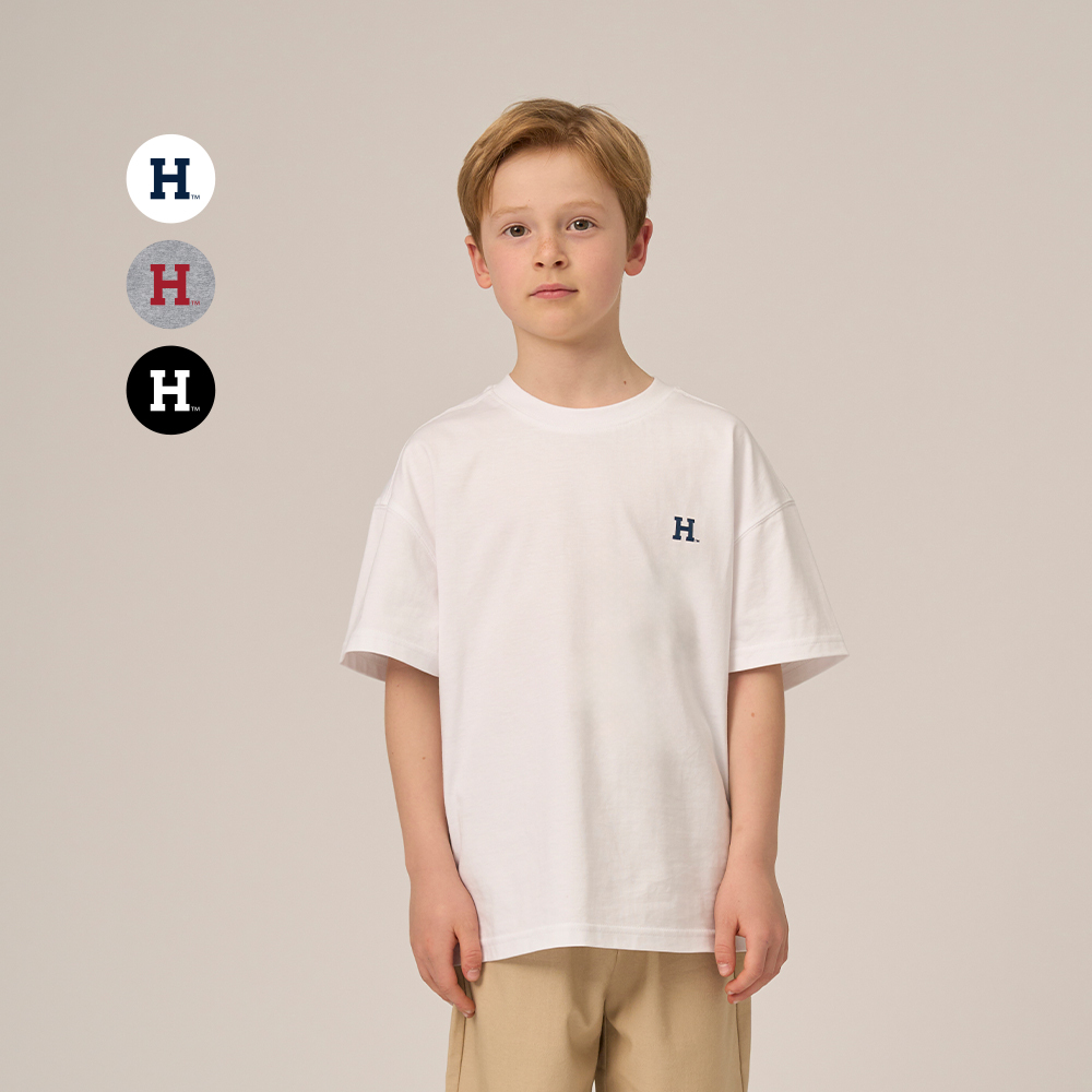 하버드키즈 하버드 에센셜 코튼 로고 반팔 티셔츠 HJPTHSD24027