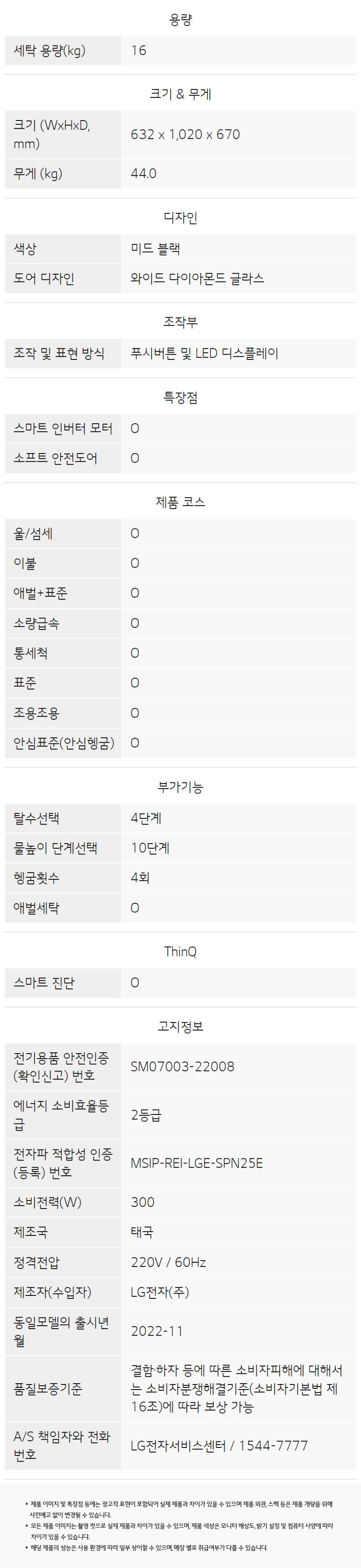 LG전자 LG 통돌이 세탁기 16KG TR16MK2 미드 블랙 판매처 상세 정보 이미지 4